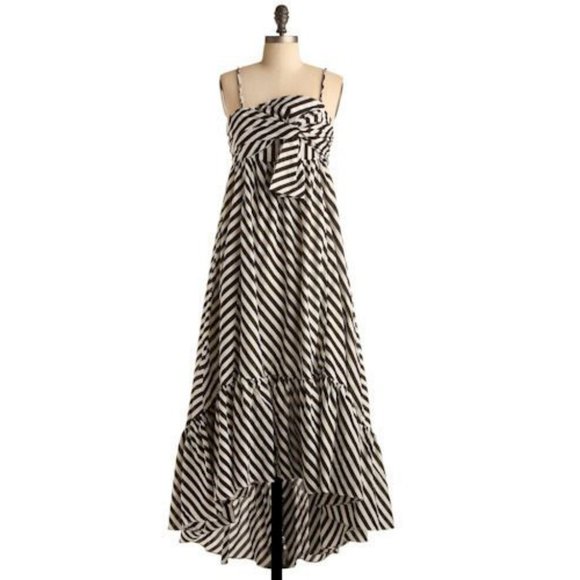 Ellison Dresses & Skirts - Ellison Black and White Striped Hi-Lo Maxi Dress
